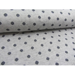 Jaquard Jersey Doubleface Dots grau
